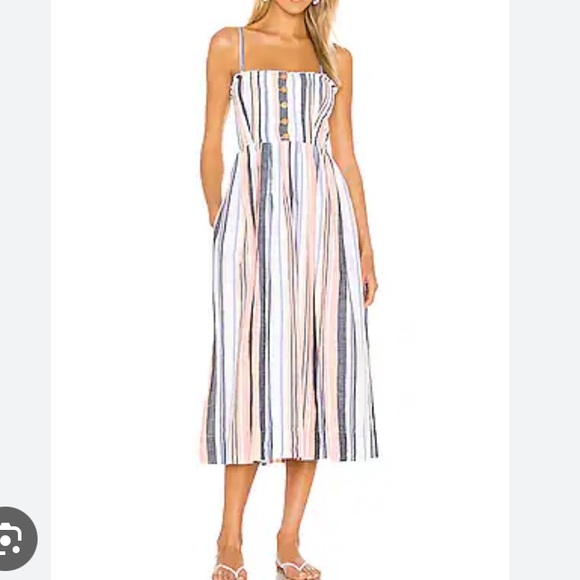 Free People Lilah pleated tube dress size small multicoloured striped strappy - Picture 2 of 9